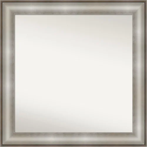 Miniatura 494 de Amanti Art Espejo de baño plateado para sobre fregadero, 28 x 47 pulgadas, espejo rectangular de plata imperial, marco de madera tradicional de gran