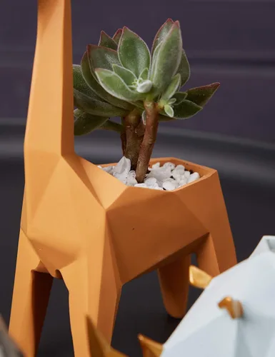 Miniatura 5 de HAUCOZE - Maceta de estatua de jirafa para suculentas, escultura animal de 9.3 pulgadas Decoración moderna, regalo para el hogar, sala de estar
