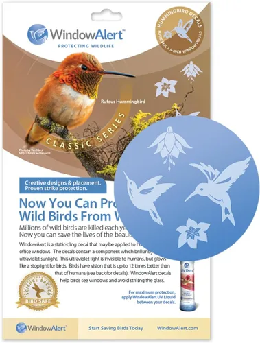 Miniatura 37 de WindowAlert Cobertura Anticolisión de Copo de Nieve - Adhesivo de Ventana UV-Reflectante para Proteger a las Aves Silvestres de Colisiones contra