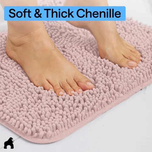 Miniatura 189 de Gorilla Grip - Tapete de baño de felpilla gruesa, suave y absorbente, secado rápido, de microfibra, con reverso de caucho, para piso de ducha, Nube