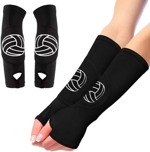 Mangas de voleibol para brazos, manga de antebrazo, almohadillas para brazos y orificio para el pulgar para jóvenes, adolescentes, niñas, niños,