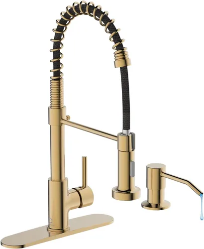 Miniatura 21 de Grifo de cocina, grifos de fregadero de cocina comercial con rociador extraíble, grifos de acero inoxidable para fregaderos de cocina, cabezal