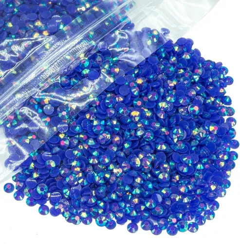 Miniatura 69 de qiipii - 5000 piezas, 4 mm, estrases AB de resina color aguamarina verde para manualidades, piedras de gel planas verde agua AB, gemas al por mayor