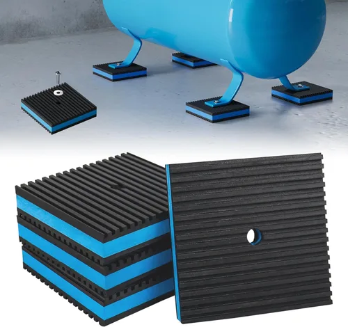 BJADE'S Paquete de 4 almohadillas de aislamiento antivibraciones, almohadillas mecánicas de amortiguación de vibraciones, almohadilla de goma para