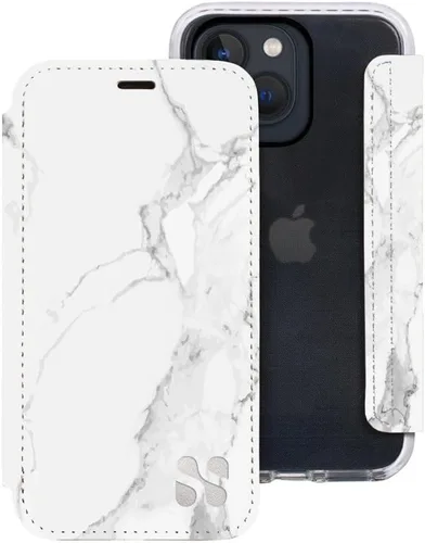Miniatura 67 de SafeSleeve Funda de piel tipo cartera desmontable para iPhone 14 con bloqueador EMF para teléfono celular con 3 tarjeteros y soporte ajustable