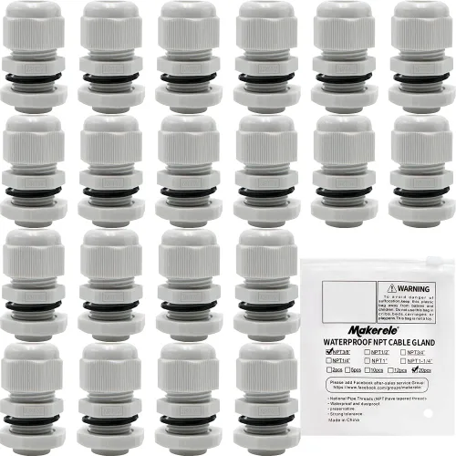 Miniatura 9 de MAKERELE NPT de 1" Conector de Glándula de Cable Agarre de Cordón Protectores de Alambre de Nylon Plástico Impermeables