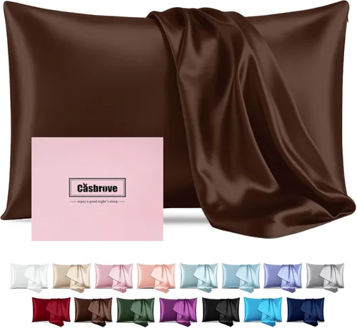Miniatura 10 de Fundas de almohada de seda para cabello y piel, de seda de morera, suave, transpirable, de ambos lados, de seda natural, con cremallera, 1 paquete