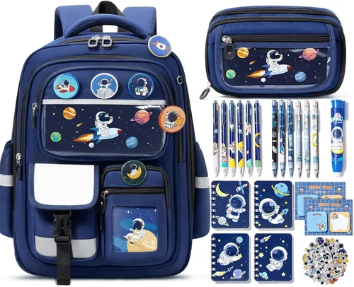 Miniatura 8 de Fimibuke Mochila escolar para niños y niñas, bonita mochila para niños pequeños, suministros escolares con bolsa para libros, estuche para lápices
