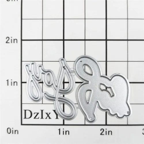 Miniatura 2 de DzIxY Shadow Words Joy - Troqueles de corte de metal para hacer tarjetas, juego de troqueles de papel para grabar, plantillas para máquina de 18