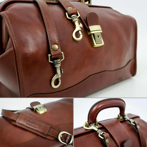 Miniatura 4 de Time Resistance Bolso médico de cuero unisex marrón
