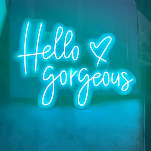 Miniatura 9 de Letrero de neón LED con texto en inglés «Hello Gorgeous LED», luz nocturna de neón para pared, fiesta de cumpleaños, boda, bar, club, decoración