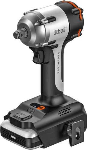 Miniatura 10 de LiTHELi Llave de impacto inalámbrica de 1/2 pulgada, 330 pies-libras (450N.m) Pistola de impacto sin escobillas de 2500 RPM, llaves de impacto