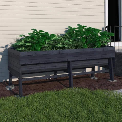 Miniatura 2 de MUPATER - Cama de jardín elevada de cedro de 6 x 3 x 2 pies para exteriores, cama de jardín elevada con patas, maceta elevada grande de 837 libras