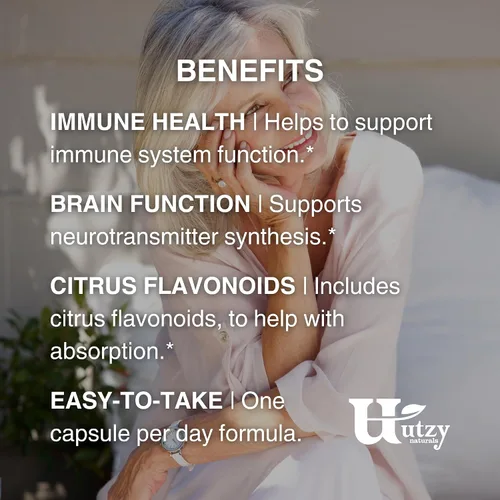 Miniatura 5 de Utzy Naturals Complejo de vitamina C 400 mg de vitamina C con bioflavonoides de Acercola y cítricos 60 cápsulas