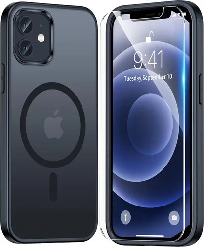 Miniatura 94 de TAURI Funda magnética 2 en 1 transparente para iPhone 14 Pro, compatible con Magsafe [no amarillenta] con protector de pantalla, protección de grado
