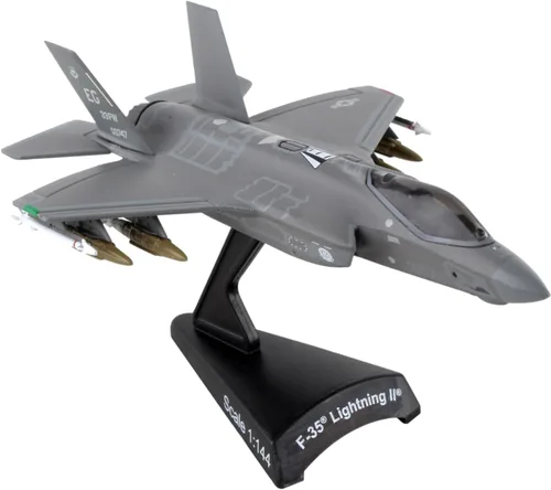 Daron Sello Postal PS5602 USAF F-35 Versión A, Lightning II, Modelo de fundición a presión a escala 1/144 con soporte
