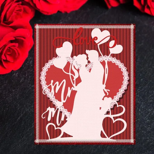 Miniatura 5 de Estivaux Troqueles troquelados para amantes de San Valentín para hacer tarjetas, juegos de troqueles de corte de boda para novios, plantillas