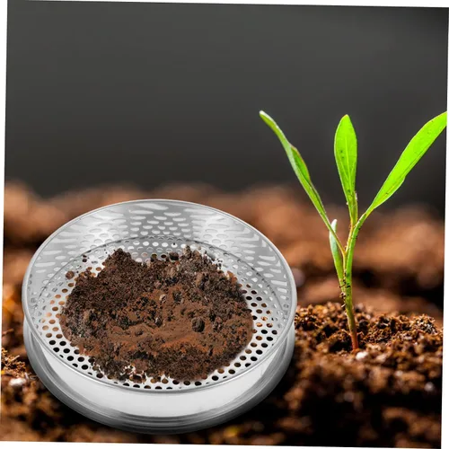 Miniatura 2 de Toddmomy Tamiz de malla fina de acero inoxidable rotativo tamiz de suelo para jardín, tamiz de suelo redondo para el hogar, cocina, tamiz multiusos