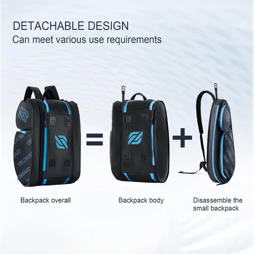 Miniatura 3 de TILDOSAC Bolsa desmontable 2 en 1 para pickleball y pádel para hombres y mujeres Compartimento para raquetas aislado con lámina térmica Para