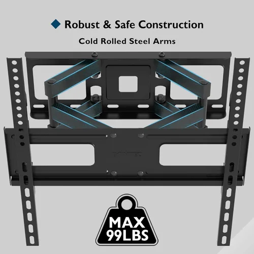 Miniatura 8 de BONTEC - Soporte de pared para TV de movimiento completo para televisores de 23 a 70 pulgadas, capacidad de hasta 45 kg, VESA máx. 400 x 400 mm