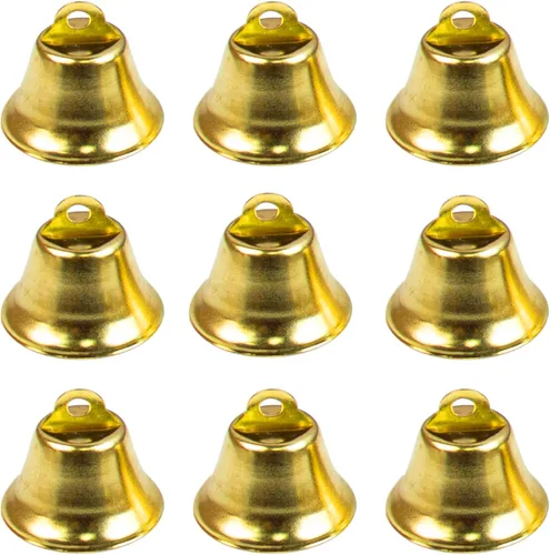 AUEAR, Mini cascabeles dorados de la libertad para hacer manualidades, campanillas de viento y decoración de recuerdos (paquete de 60, 1.024 in/1