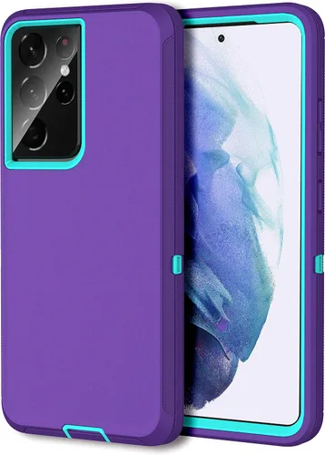 Miniatura 16 de MXX Funda compatible con Galaxy S21 Ultra, funda protectora de cuerpo con parachoques de 3 capas súper resistente y servicio pesado