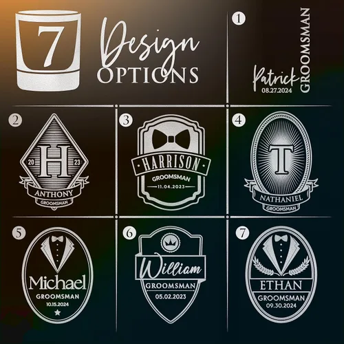 Miniatura 2 de D1 - Vaso de whisky personalizado para padrinos de boda, recuerdos de despedida de soltero personalizados y regalos para el mejor hombre