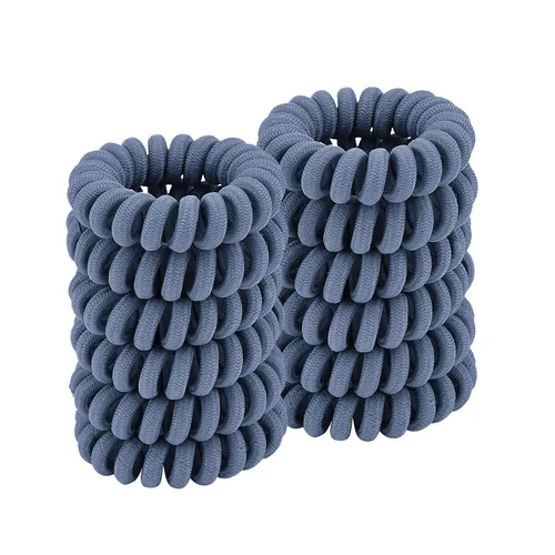 Miniatura 12 de Lazos para el cabello en espiral para soportes gruesos para cola de caballo (paño marino, 12 piezas) – sin arrugas para todo tipo de cabello Tela