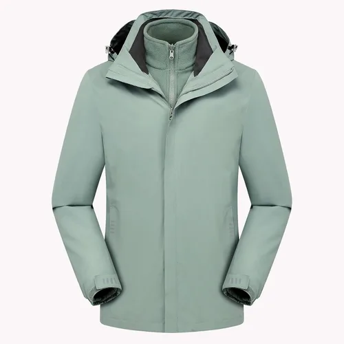 Miniatura 3 de Chaqueta de esquí para mujer, 3 en 1, con capucha, impermeable, resistente al viento, chaqueta de forro polar, impermeable, snowboard y montaña