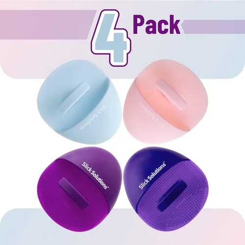 Miniatura 2 de Slick- Cepillo de limpieza facial de silicona, paquete de 4, exfoliante facial de silicona, exfoliante facial, limpiador facial para cepillo