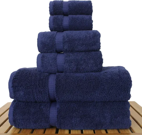 Miniatura 52 de Colección de calidad de hotel y spa, altamente absorbente y de secado rápido, 100% algodón turco, 750+ GSM, toallas ecológicas, toallas con borde