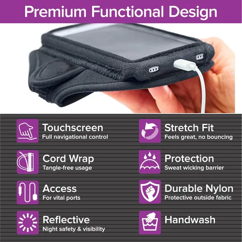 Miniatura 5 de Tune Belt AB92 Brazalete para teléfono celular para correr, compatible con iPhone 17/16/15/14/13 Pro Max, Plus, Samsung Galaxy Ultra/Plus/Note