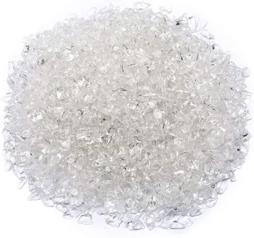 Miniatura 5 de TWINKLING Cristal de Fuego de Alto Brillo Piedra de Grava Brillante, Vidrio Roto, Chips de Gemas de Fuego, Vidrio Triturado para Fogatas