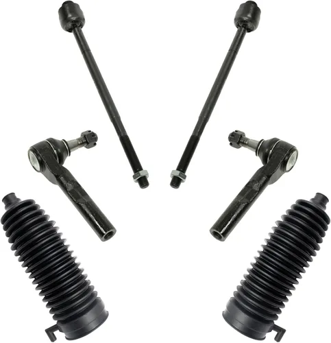 Miniatura 90 de TRQ Kit de dirección interior y exterior para lado del conductor y del pasajero delantero, con cremallera de dirección y fuelle de piñón compatible