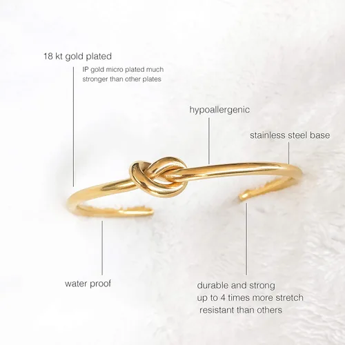 Miniatura 6 de Altitude Boutique Brazalete de oro para mujer Pulsera de amor con nudo para regalos de dama de honor Chapado en oro de 18 quilates, pulseras