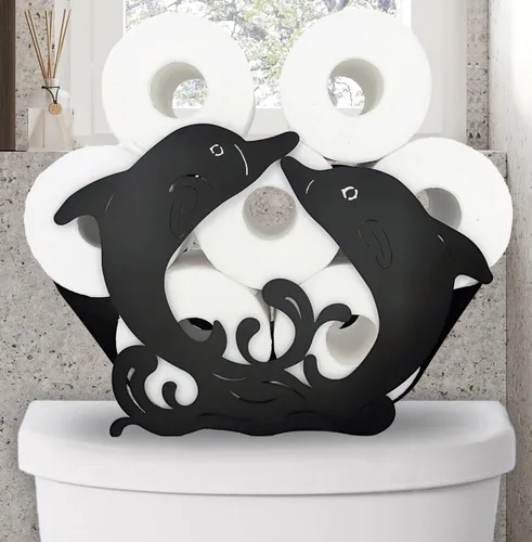 Miniatura 15 de Soportes de papel de metal de pulpo, divertidos soportes de almacenamiento de papel de animales negros para interiores y cocina, novedoso Pulpo 14.3