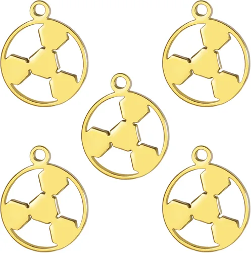 Miniatura 10 de kkjoy 5 dijes de bola deportiva de acero inoxidable para hacer joyas y manualidades, varios dijes, suministros de manualidades, accesorios