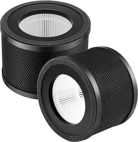 Paquete de 2 filtros de repuesto TT-AP001, compatibles con TaoTronics TT-AP001 y VAVA VA-EE014, HEPA 3 en 1 y filtro de carbón activado