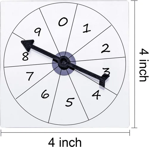 Miniatura 2 de Gejoy Paquete de 5 hilanderos transparentes para el aula, juego de matemáticas de borrado en seco con flecha giratoria