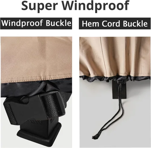 Miniatura 6 de QH.HOME Cubierta cuadrada para hoguera, de 25 a 28 pulgadas, resistente, 900D, resistente al desgarro, resistente a los rayos UV, impermeable