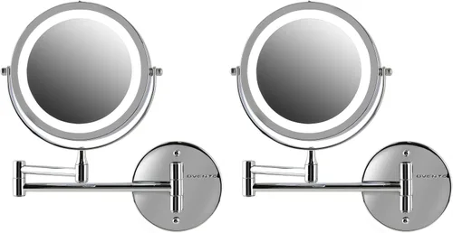 Miniatura 19 de OVENTE Espejo de maquillaje iluminado para montaje en la pared, espejo de tocador de doble cara de 7 pulgadas con aumento 1X/7X para baño con luces
