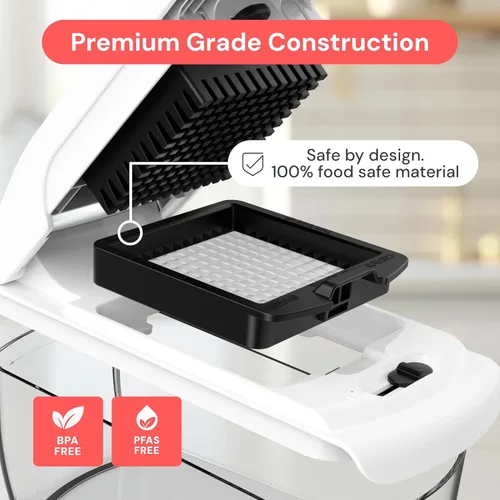 Miniatura 5 de Fullstar The Original Pro Chopper - Picador de verduras y espiralizador, picador de alimentos con recipiente, rebanador de frutas, utensilios