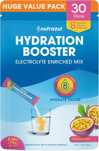 Miniatura 10 de nutrazul Potenciador de hidratación, electrolitos en polvo con sodio, potasio, vitamina B6 y B12, sin edulcorantes artificiales, sabor a limón