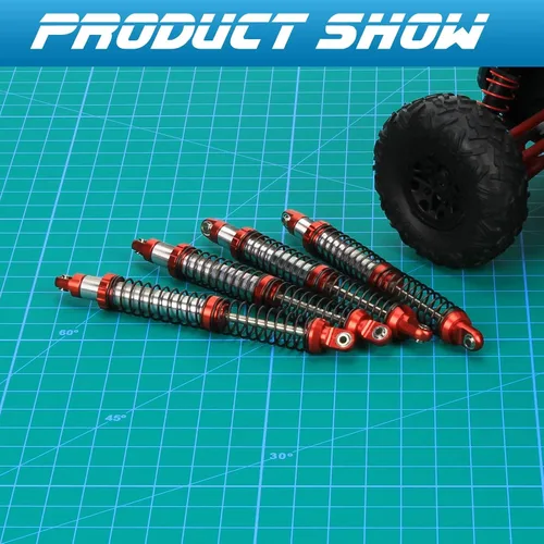 Miniatura 7 de RCAWD Amortiguador universal de 4.724 in para un montón de 1/10 RC Hobby Cars, actualizaciones de choque RC de aluminio completo, amortiguadores Rojo
