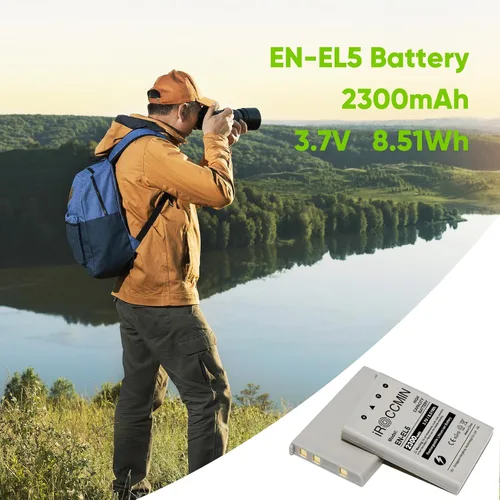 Miniatura 7 de 2 baterías de repuesto EN-EL5 de 2300 mAh para Nikon Coolpix 3700, 4200, 5200, 5900, 7900, P3, P4, P80, P90, P100, P500, P510, P520, P530, P5000