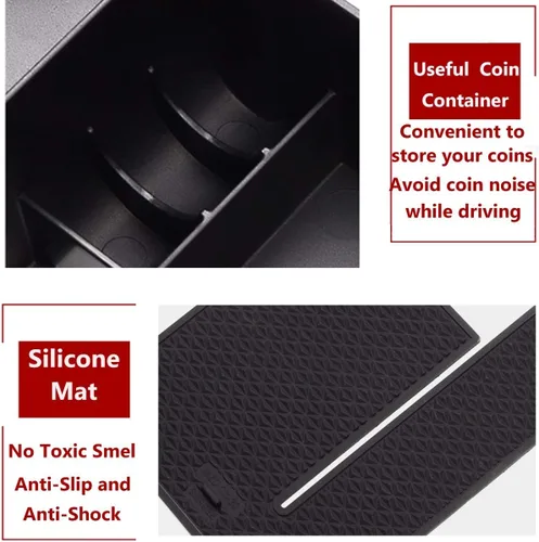 Miniatura 5 de TTCR-II Bandeja organizadora de consola central para Mazda CX-30 2020-2025 2026, caja de almacenamiento de guantes para reposabrazos central