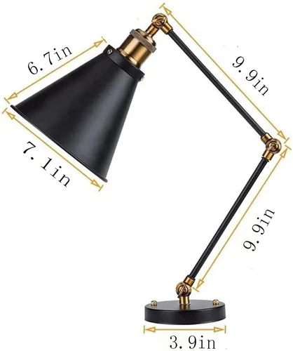 Miniatura 8 de Lámpara de pared plegable con brazo oscilante ajustable, aplique de pared de metal retro industrial para interiores, casa de campo, lámpara de pared