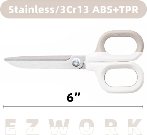 Miniatura 5 de Tijeras multiusos, asas de agarre cómodo, tijeras afiladas para oficina, hogar, escuela, manualidades, suministros de tela de costura