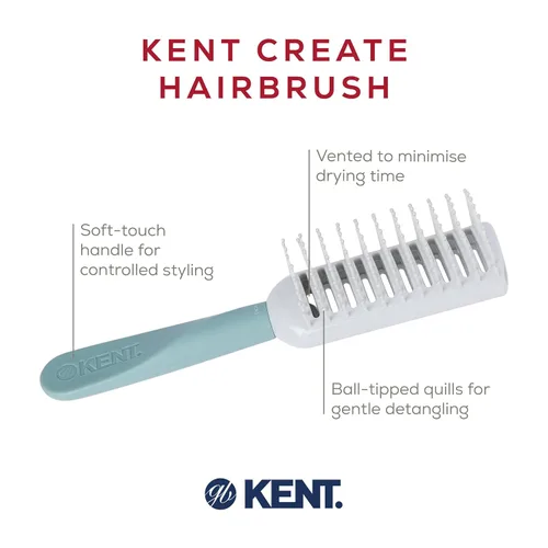Miniatura 4 de Kent KCR3 "Create" - Cepillo de pelo ventilado para secar, crear elevación de raíces y volumen en todo tipo de cabello, cepillo de ventilación
