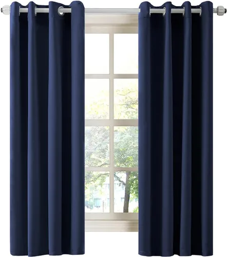 Miniatura 57 de LA PALMA Cortinas opacas con aislamiento térmico y ojales, para sala de estar, dormitorio, paquete de 2 paneles